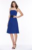 ColsBM Kaliyah Electric Blue Glamorous A-line Sleeveless Satin Knee Length Bow Bridesmaid Dresses