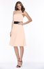 ColsBM Kaliyah Fresh Salmon Glamorous A-line Sleeveless Satin Knee Length Bow Bridesmaid Dresses