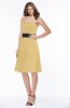 ColsBM Kaliyah Gold Glamorous A-line Sleeveless Satin Knee Length Bow Bridesmaid Dresses