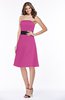 ColsBM Kaliyah Hot Pink Glamorous A-line Sleeveless Satin Knee Length Bow Bridesmaid Dresses