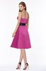 ColsBM Kaliyah Hot Pink Glamorous A-line Sleeveless Satin Knee Length Bow Bridesmaid Dresses