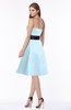 ColsBM Kaliyah Ice Blue Glamorous A-line Sleeveless Satin Knee Length Bow Bridesmaid Dresses