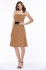 ColsBM Kaliyah Light Brown Glamorous A-line Sleeveless Satin Knee Length Bow Bridesmaid Dresses