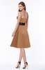 ColsBM Kaliyah Light Brown Glamorous A-line Sleeveless Satin Knee Length Bow Bridesmaid Dresses