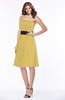 ColsBM Kaliyah Misted Yellow Glamorous A-line Sleeveless Satin Knee Length Bow Bridesmaid Dresses