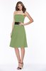 ColsBM Kaliyah Moss Green Glamorous A-line Sleeveless Satin Knee Length Bow Bridesmaid Dresses