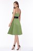 ColsBM Kaliyah Moss Green Glamorous A-line Sleeveless Satin Knee Length Bow Bridesmaid Dresses
