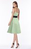 ColsBM Kaliyah Pale Green Glamorous A-line Sleeveless Satin Knee Length Bow Bridesmaid Dresses