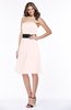 ColsBM Kaliyah Petal Pink Glamorous A-line Sleeveless Satin Knee Length Bow Bridesmaid Dresses