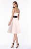 ColsBM Kaliyah Petal Pink Glamorous A-line Sleeveless Satin Knee Length Bow Bridesmaid Dresses