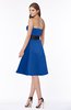 ColsBM Kaliyah Royal Blue Glamorous A-line Sleeveless Satin Knee Length Bow Bridesmaid Dresses