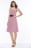 ColsBM Kaliyah Silver Pink Glamorous A-line Sleeveless Satin Knee Length Bow Bridesmaid Dresses