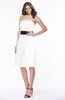 ColsBM Kaliyah White Glamorous A-line Sleeveless Satin Knee Length Bow Bridesmaid Dresses