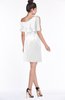 ColsBM Kaiya White Modern One Shoulder Short Sleeve Zip up Chiffon Beaded Bridesmaid Dresses