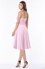 ColsBM Tibby Baby Pink Modest A-line Sleeveless Half Backless Knee Length Flower Bridesmaid Dresses