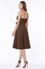 ColsBM Tibby Chocolate Brown Modest A-line Sleeveless Half Backless Knee Length Flower Bridesmaid Dresses
