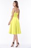 ColsBM Tibby Pale Yellow Modest A-line Sleeveless Half Backless Knee Length Flower Bridesmaid Dresses