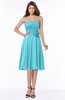 ColsBM Tibby Turquoise Modest A-line Sleeveless Half Backless Knee Length Flower Bridesmaid Dresses