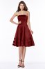 ColsBM Evalyn Dark Red Modern A-line Strapless Zip up Satin Plainness Bridesmaid Dresses