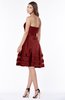 ColsBM Evalyn Dark Red Modern A-line Strapless Zip up Satin Plainness Bridesmaid Dresses