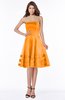 ColsBM Evalyn Orange Modern A-line Strapless Zip up Satin Plainness Bridesmaid Dresses