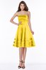 ColsBM Evalyn Yellow Modern A-line Strapless Zip up Satin Plainness Bridesmaid Dresses