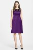 ColsBM Harlee Amaranth Purple Gorgeous Scoop Zip up Satin Knee Length Lace Bridesmaid Dresses