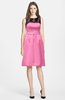 ColsBM Harlee Carnation Pink Gorgeous Scoop Zip up Satin Knee Length Lace Bridesmaid Dresses