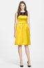 ColsBM Harlee Yellow Gorgeous Scoop Zip up Satin Knee Length Lace Bridesmaid Dresses
