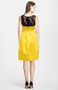 ColsBM Harlee Yellow Gorgeous Scoop Zip up Satin Knee Length Lace Bridesmaid Dresses
