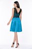 ColsBM Malia Cornflower Blue Luxury V-neck Sleeveless Satin Knee Length Bridesmaid Dresses