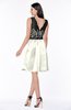 ColsBM Malia Cream Luxury V-neck Sleeveless Satin Knee Length Bridesmaid Dresses
