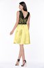 ColsBM Malia Daffodil Luxury V-neck Sleeveless Satin Knee Length Bridesmaid Dresses