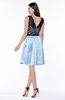 ColsBM Malia Dream Blue Luxury V-neck Sleeveless Satin Knee Length Bridesmaid Dresses