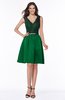 ColsBM Malia Green Luxury V-neck Sleeveless Satin Knee Length Bridesmaid Dresses
