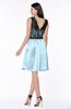 ColsBM Malia Ice Blue Luxury V-neck Sleeveless Satin Knee Length Bridesmaid Dresses