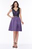 ColsBM Malia Lilac Luxury V-neck Sleeveless Satin Knee Length Bridesmaid Dresses