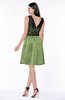 ColsBM Malia Moss Green Luxury V-neck Sleeveless Satin Knee Length Bridesmaid Dresses