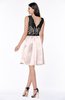 ColsBM Malia Petal Pink Luxury V-neck Sleeveless Satin Knee Length Bridesmaid Dresses