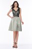 ColsBM Malia Platinum Luxury V-neck Sleeveless Satin Knee Length Bridesmaid Dresses