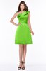ColsBM Katalina Classic Green Mature Zip up Satin Knee Length Flower Bridesmaid Dresses