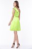 ColsBM Katalina Lime Green Mature Zip up Satin Knee Length Flower Bridesmaid Dresses