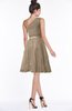ColsBM Abby Almondine Brown Glamorous A-line Sleeveless Zip up Knee Length Lace Bridesmaid Dresses