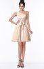 ColsBM Abby Almost Apricot Glamorous A-line Sleeveless Zip up Knee Length Lace Bridesmaid Dresses