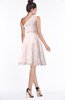 ColsBM Abby Blush Glamorous A-line Sleeveless Zip up Knee Length Lace Bridesmaid Dresses