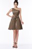 ColsBM Abby Bronze Brown Glamorous A-line Sleeveless Zip up Knee Length Lace Bridesmaid Dresses
