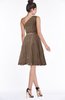 ColsBM Abby Bronze Brown Glamorous A-line Sleeveless Zip up Knee Length Lace Bridesmaid Dresses