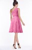 ColsBM Abby Carnation Pink Glamorous A-line Sleeveless Zip up Knee Length Lace Bridesmaid Dresses