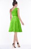 ColsBM Abby Classic Green Glamorous A-line Sleeveless Zip up Knee Length Lace Bridesmaid Dresses