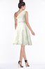 ColsBM Abby Cream Glamorous A-line Sleeveless Zip up Knee Length Lace Bridesmaid Dresses